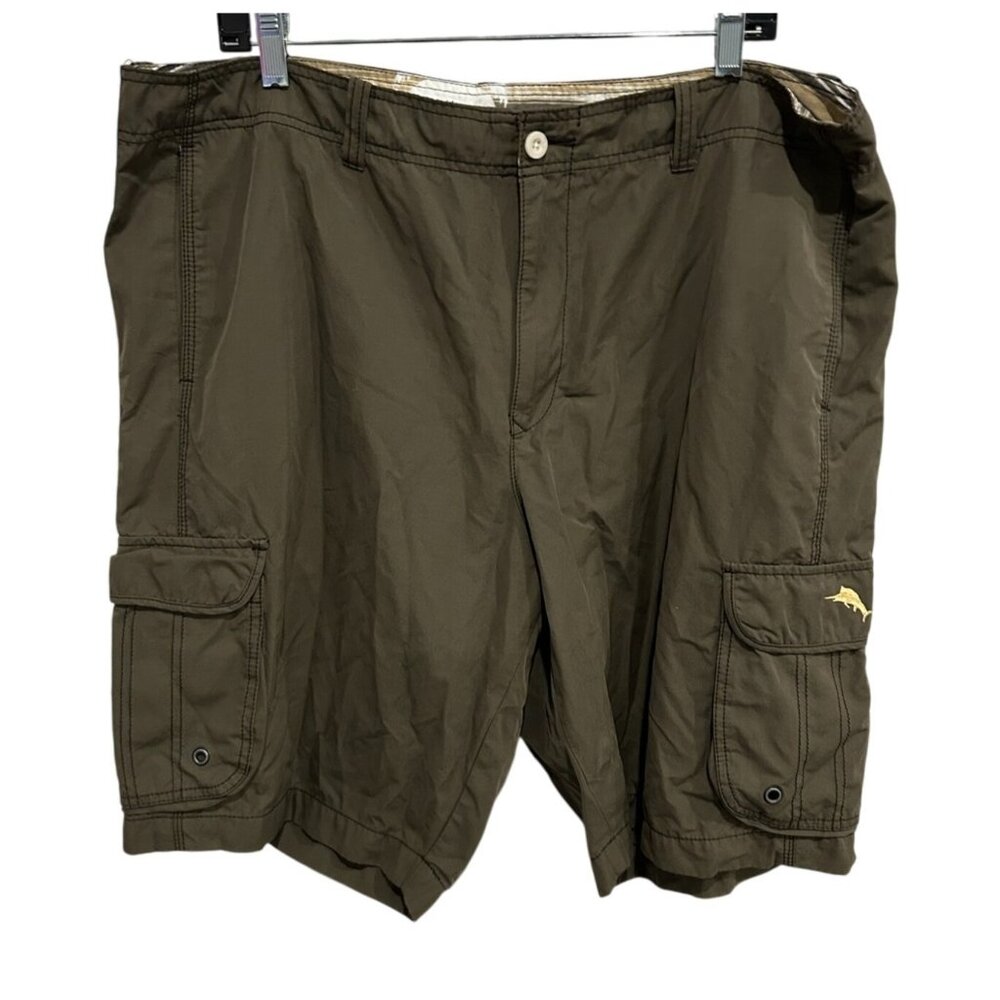 Tommy Bahama Relax Mens Olive Green Cargo Swim Shorts Size 40 Marlin